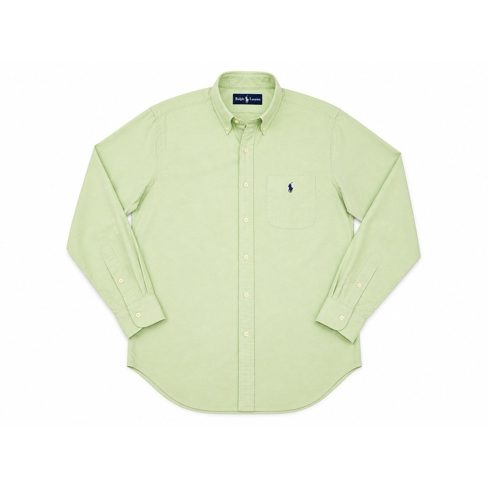 Polo Ralph Lauren Mens Button Shirt Green Oxford Pony Logo Big Size XL